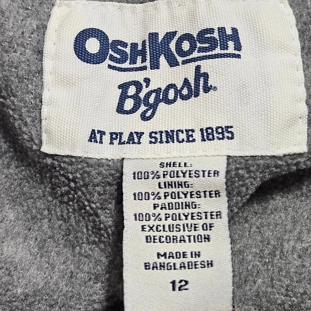 OshKosh Bgosh‎ Boys Orange Grey Colorblock Anorak Windbreaker Jacket Size 12 *